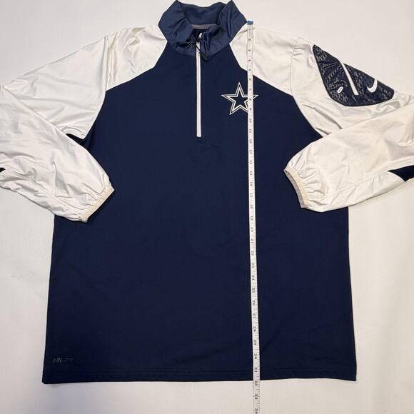 Dallas Cowboys Pullover Mens XL Blue White NFL Football Nike Dri Fit Quarter Zip - Picture 8 of 12